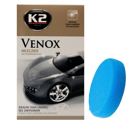 K2 VENOX – obnovuje pôvodný vzhľad laku + hubkaIdeálne odstraňuje škrabance a odreniny. Zdôrazní origálnu farbu a vráti lesk matnému laku. Ľahko sa nanáša a leští. Regeneruje reflektory. Pomáha oddialiť pôsobenie oxidácie, vtáčieho trusu, živice a pr