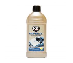 K2 EXPRESS - autošampón - koncentrátVeľmi účinný koncentrát, ktorý dôkladne čistí a likviduje všetky nečistoty a taktiež znečistenia od hmyzu a smoly. Jeden liter auto šampónu vystačí na umytie až 50 osobných áut. Nepoškodzuje lak, nezanecháva šmuhy.